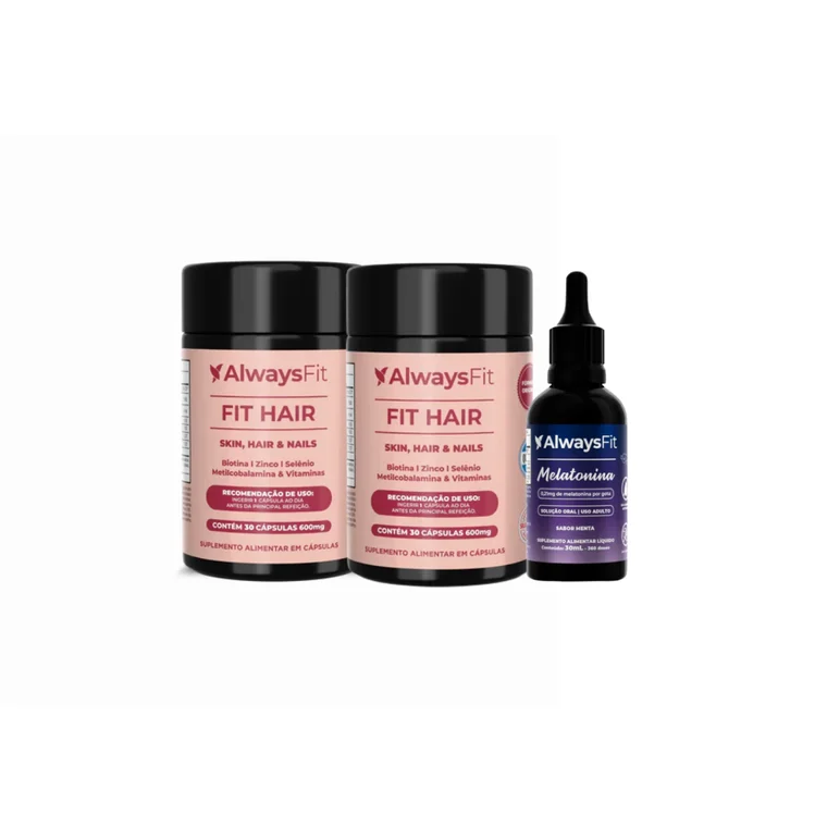 Kit Fit Hair + Melatonina — 2 frascos Fit Hair e Melatonina
