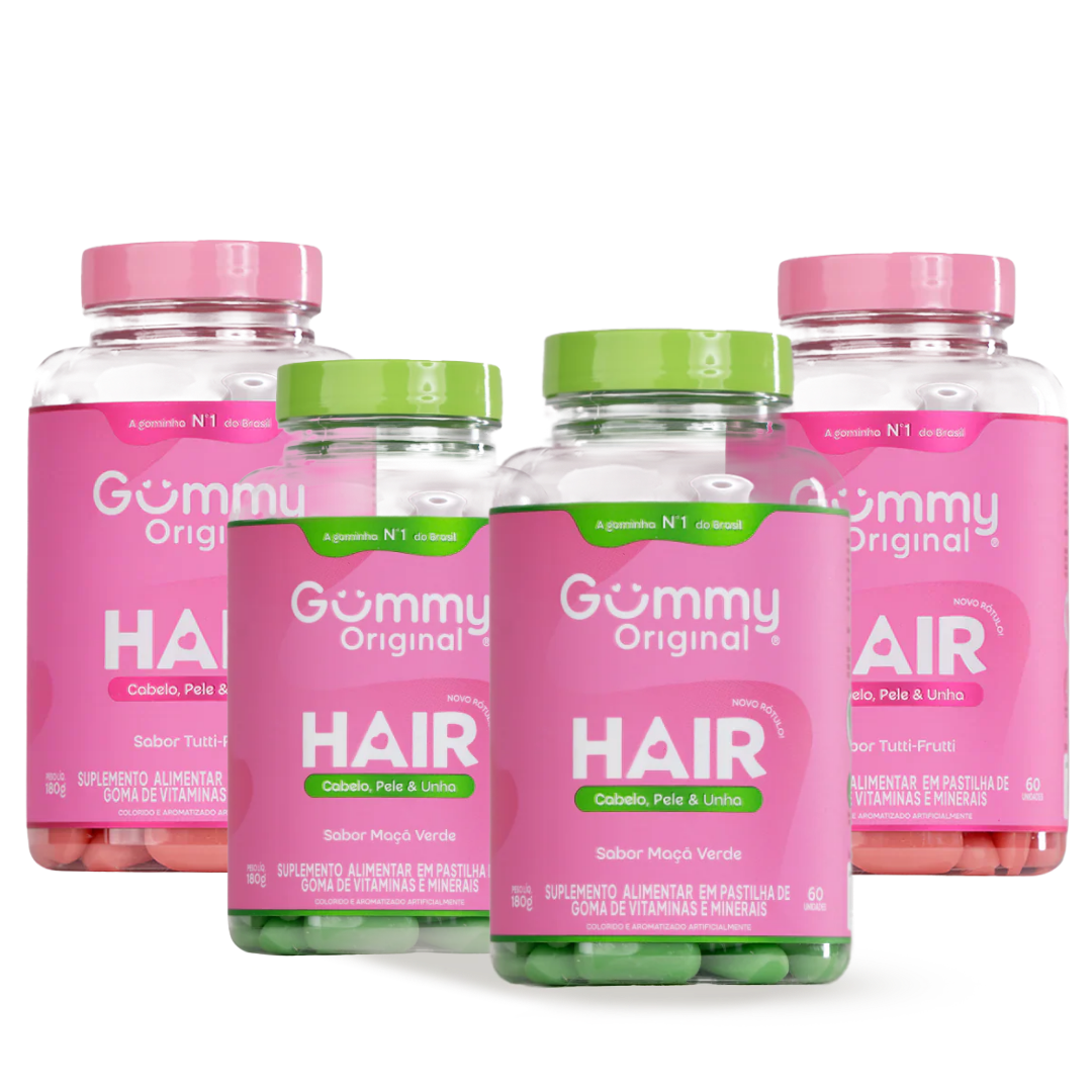 Gummy Hair - kit com 4 potes